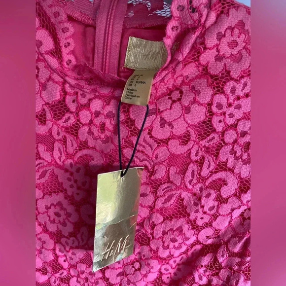 New H&M Floral Lace Dress Mini Coquette Romantic Event Wedding Spring Summer Y2K - Picture 6 of 13